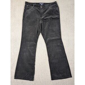 Talbots Corduroy Pants Curvy Womens 14P Black Straight Leg Boho Office Preppy